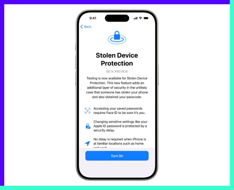 iPhone Stolen Device Protection Feature